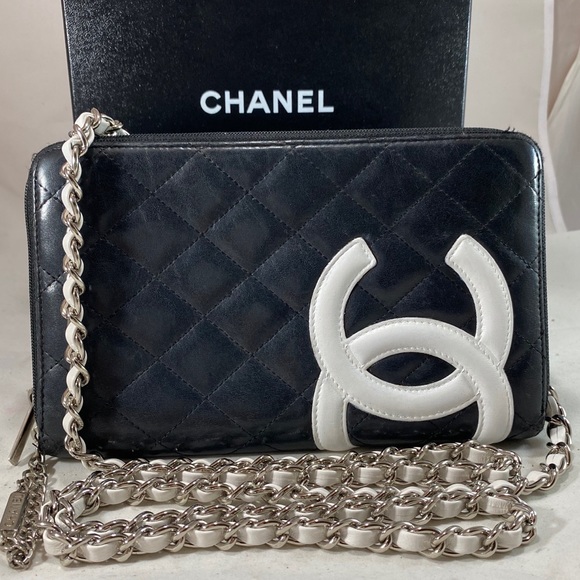 💗💗CHANEL💗💗Cambon Double Organizer on Chain - Picture 1 of 16